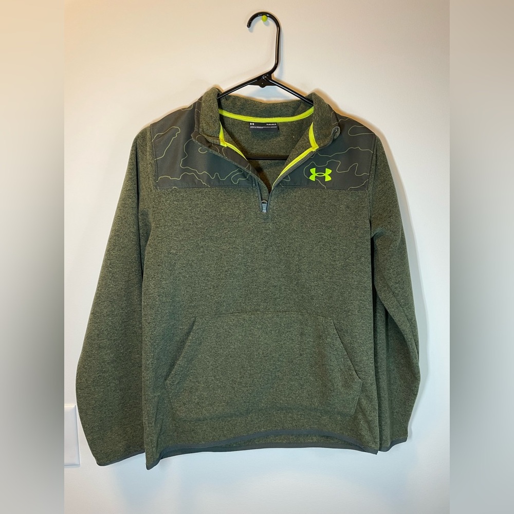 Under Armour - Pullover ¼ Zipper Fleece - Green - Youth L/Large